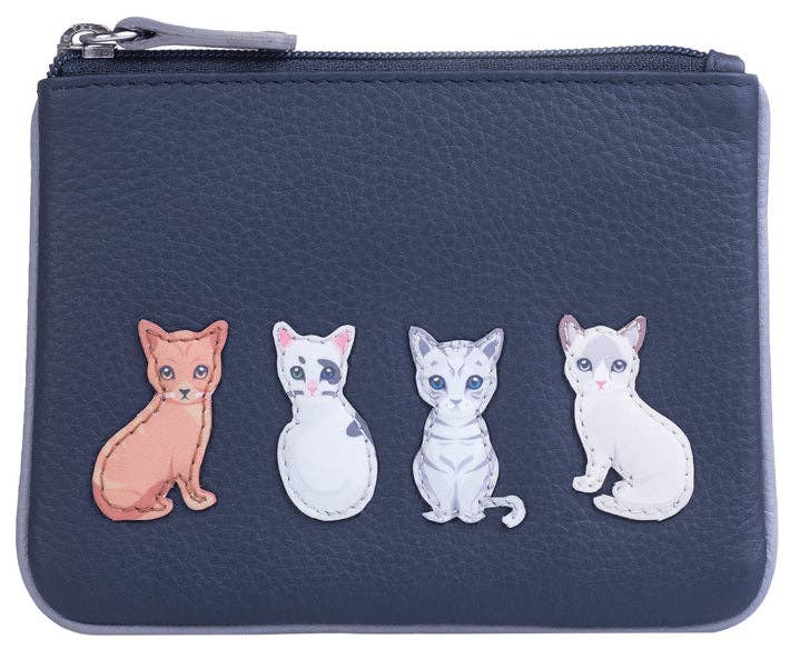Best Friends Sitting Cats Coin & Card Purse RFID - 4228 65: Navy