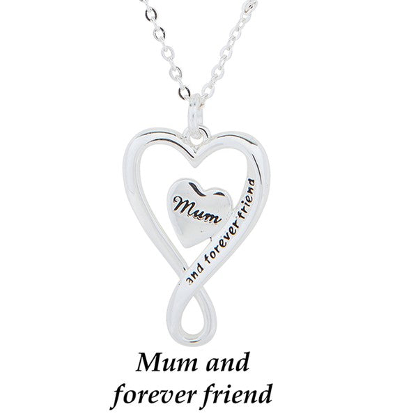 Equilibrium Double Heart Looped Silver Plated Necklace