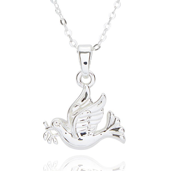 Equilibrium Silver Plated Confirmation Pave Necklace
