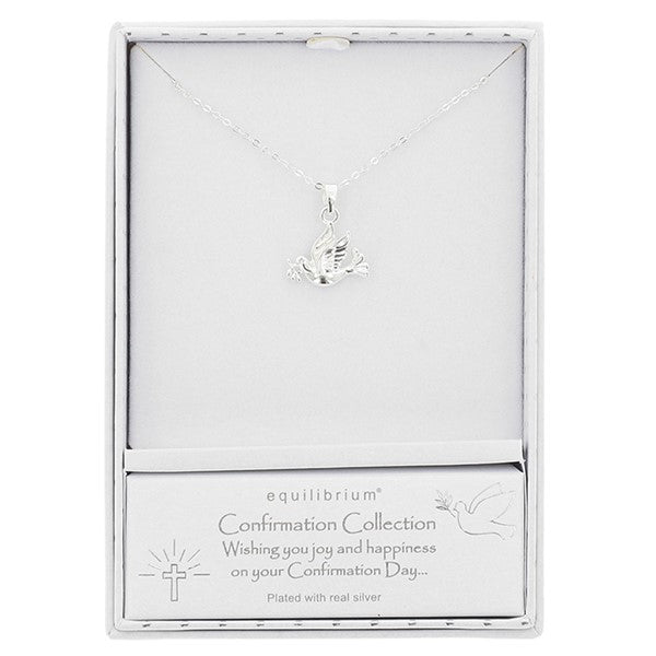 Equilibrium Silver Plated Confirmation Pave Necklace
