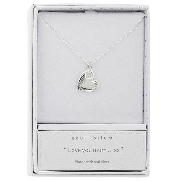 Equilibrium Silver Plated Heart Necklace