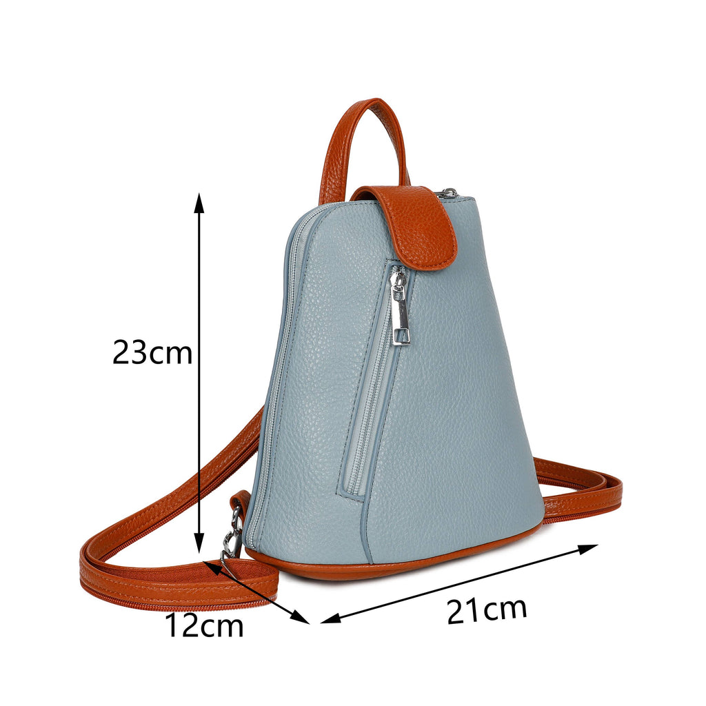 1052 Mini Bucket Backpack Zip Detail Style: Blue