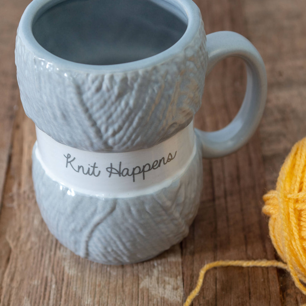 'Knit Happens' Yarn Knitting Mug - Knitting Gifts