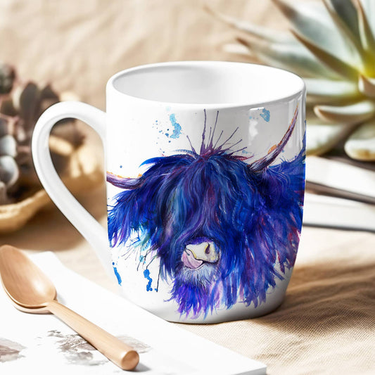 Splatter Highland Cow Bone China Mug KW28H