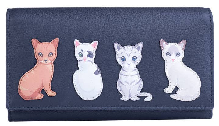 Best Friends Sitting Cats Matinee Purse RFID - 3528 65: Black / Large