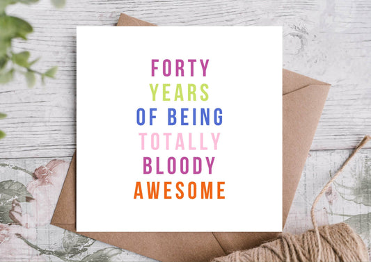 Forty Birthday Card