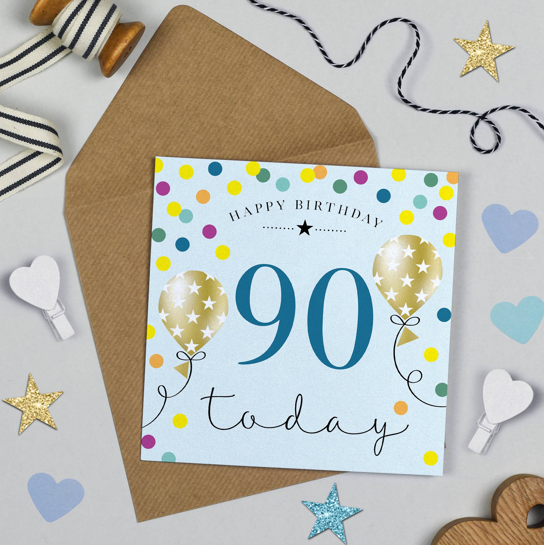 Balloon Brights 90th Birthday Blue