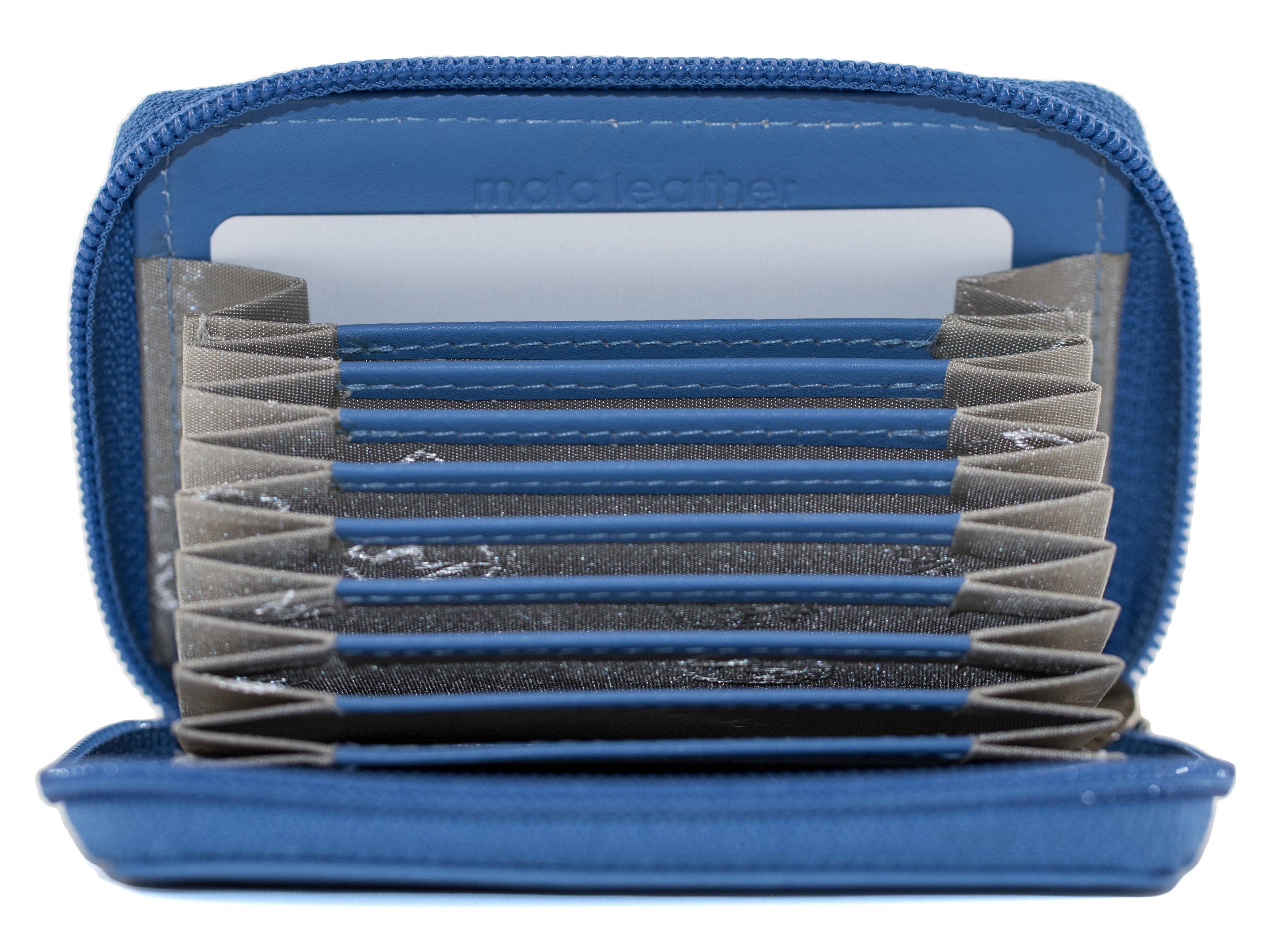 Origin Plain Leather Concertina Zip Around Card Wallet - 5 552: Black