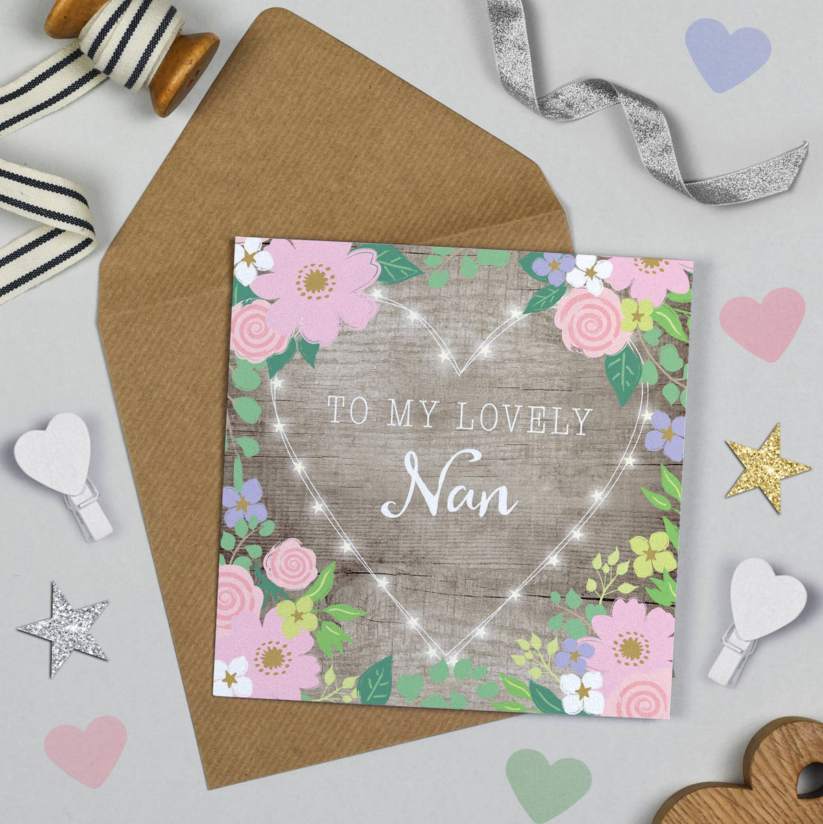 Fairy Lights Heart Lovely Nan
