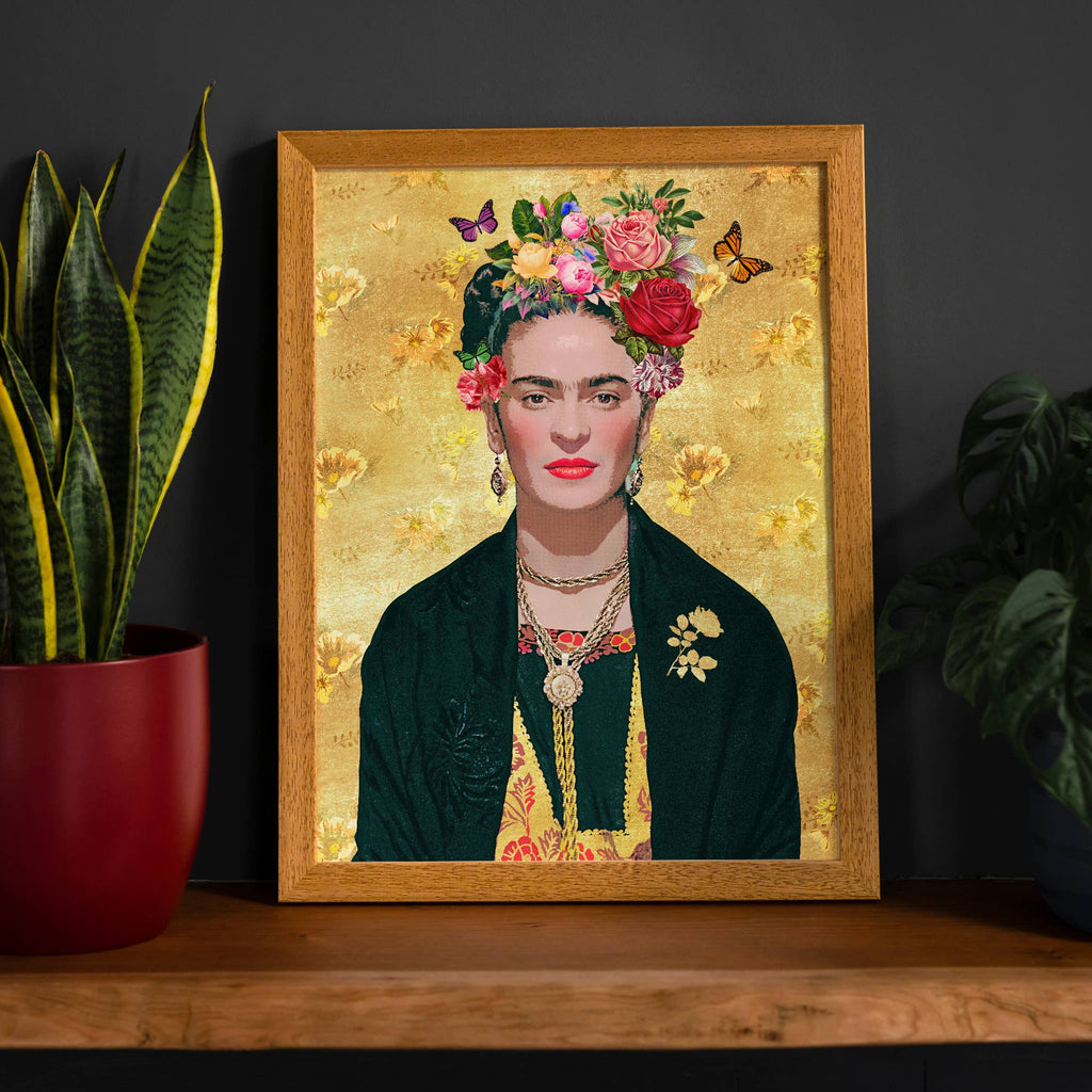 Frida Kahlo Gold Print: Matte / 8 ¼ x 11 ¾ in | 21x30 cm