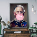 King Charles III Blowing Bubblegum Print: Matte / 8 ¼ x 11 ¾ in | 21x30 cm