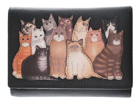 The Meowfia Leather Tri fold Purse - 51 3707