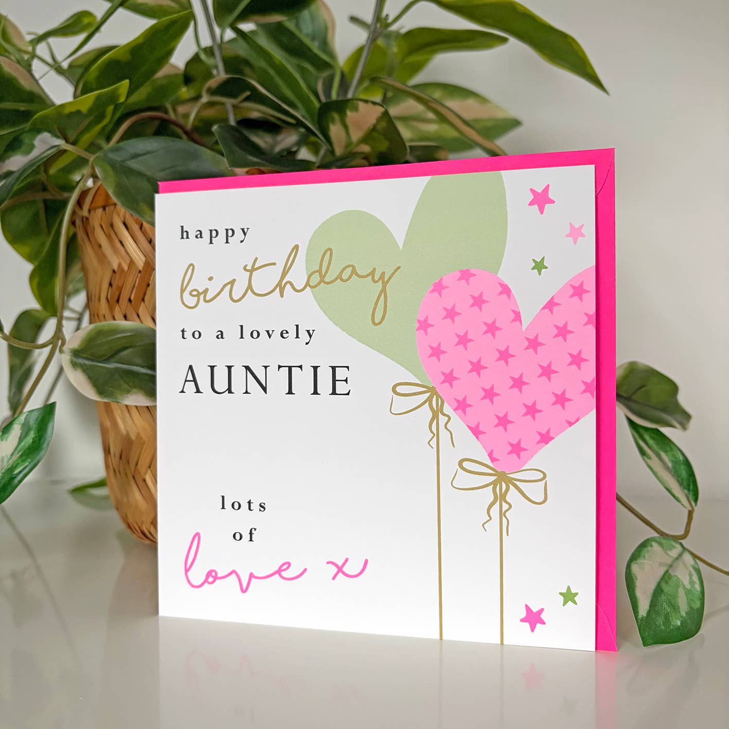 Heart Balloon Birthday Auntie