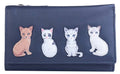 Best Friends Sitting Cat Tri Fold Purse RFID - 3529 65: Navy