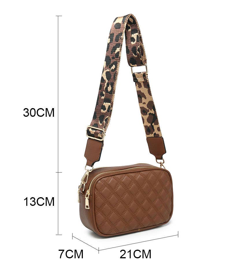 CD21-0352 Cross Body Handbag with double zip top sections: Beige