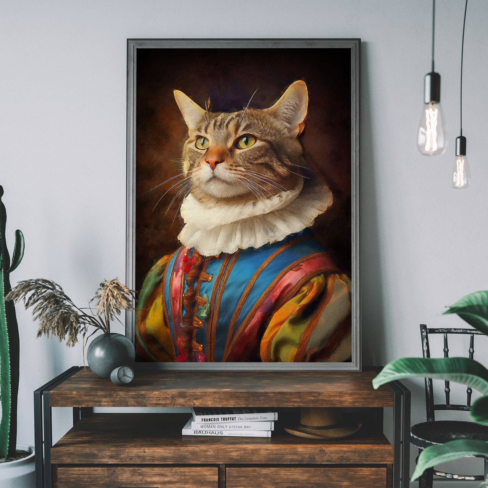 Rainbow Cat Animal Portrait Print: Matte / 8 ¼ x 11 ¾ in | 21x30 cm