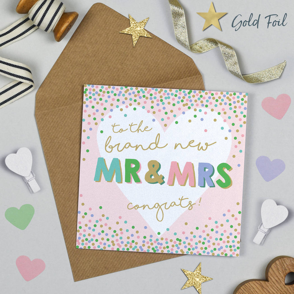 Celebration Brand New Mr and Mrs Gold Foil