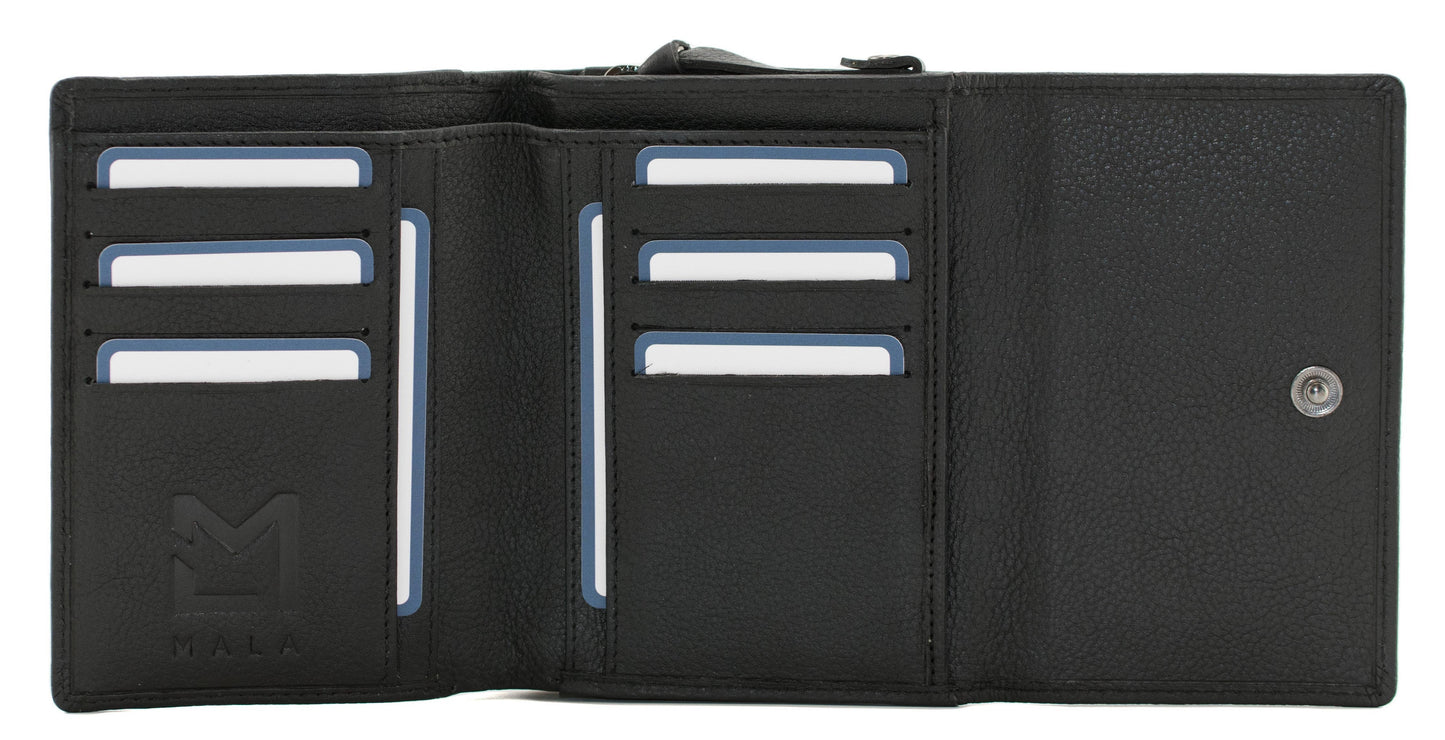 Steed Black Tri Fold Purse - 3679 57