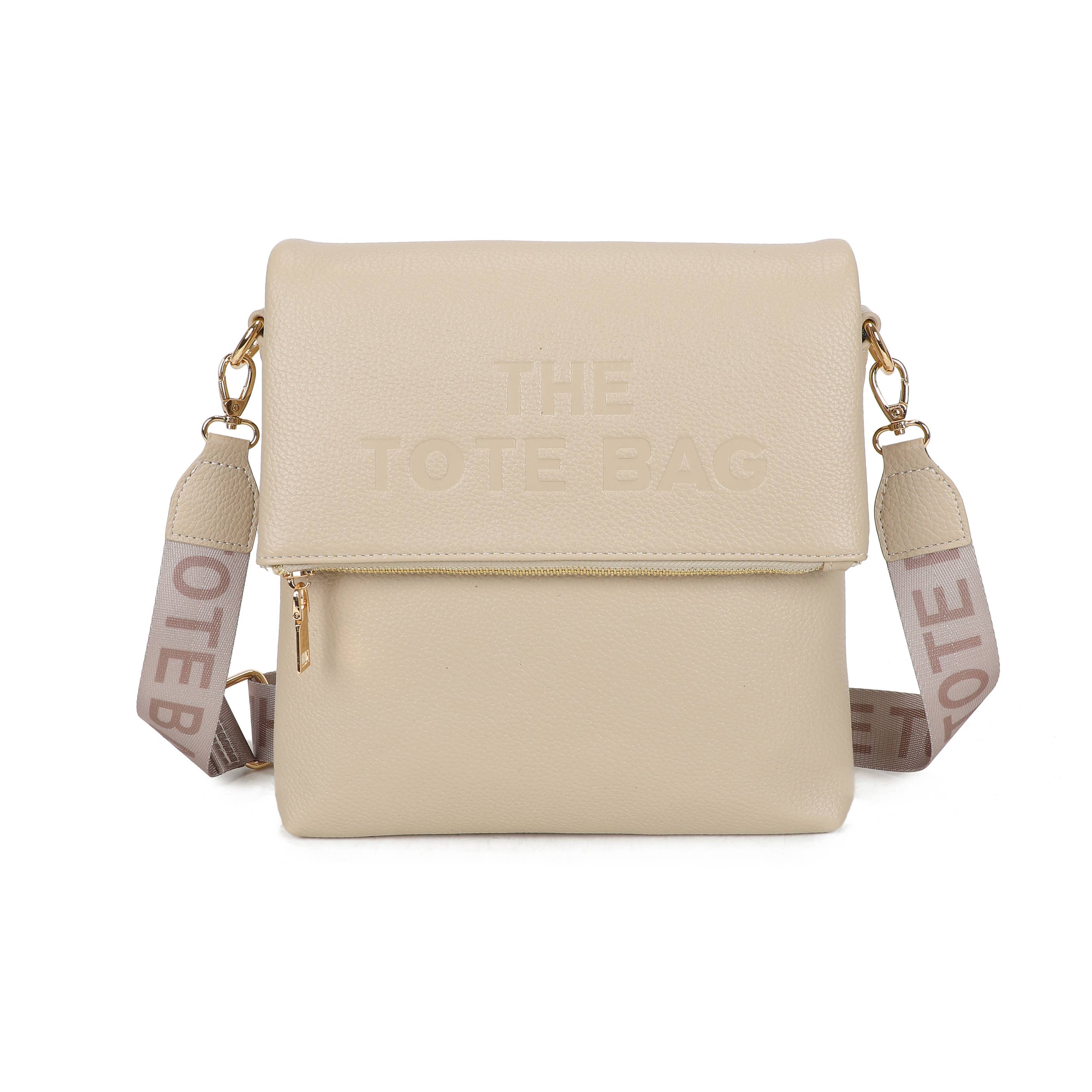 JM1666 Structured Flap Crossbody Bag: Light Blue