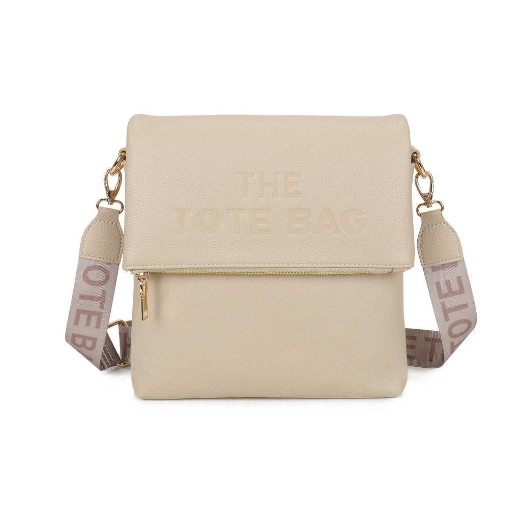 JM1666 Structured Flap Crossbody Bag: Black