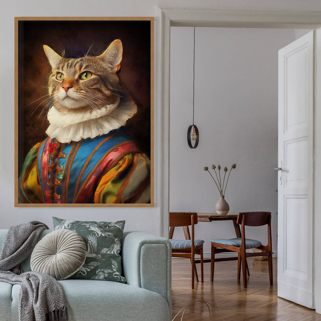 Rainbow Cat Animal Portrait Print: Matte / 8 ¼ x 11 ¾ in | 21x30 cm