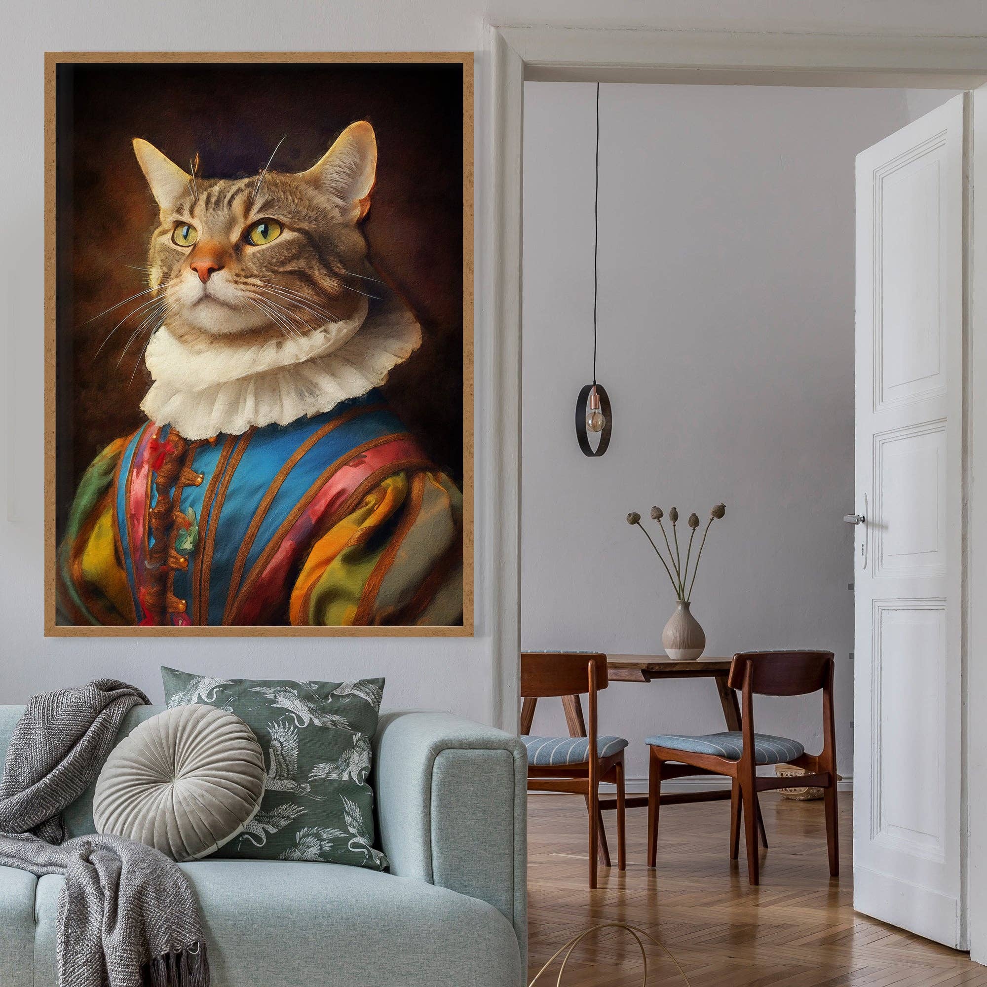 Rainbow Cat Animal Portrait Print: Matte / 8 ¼ x 11 ¾ in | 21x30 cm