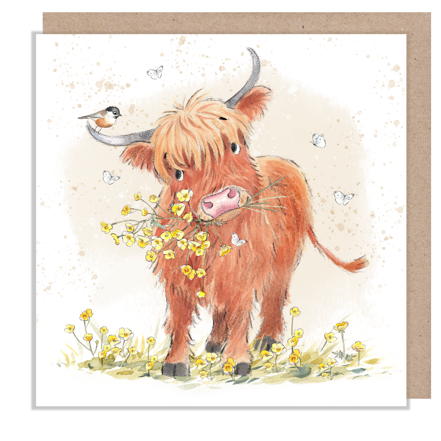 Blank card -  Highland Cow  'Buttercup Farm' - BF011