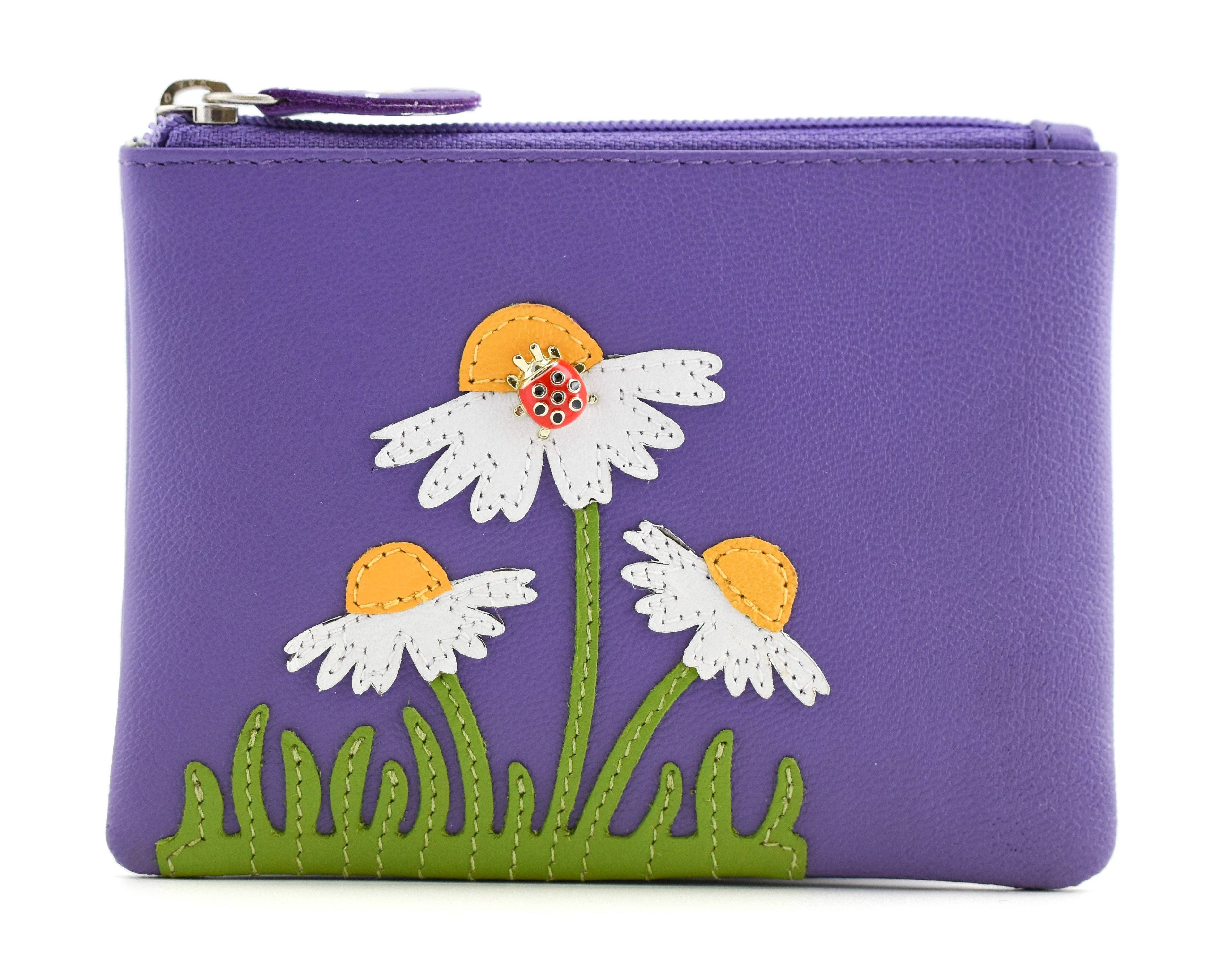 Peony Coin Purse: Blue