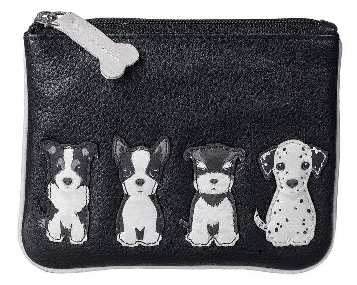 Best Friends Sitting Dogs Coin Pouch RFID - 4225 65: Grey