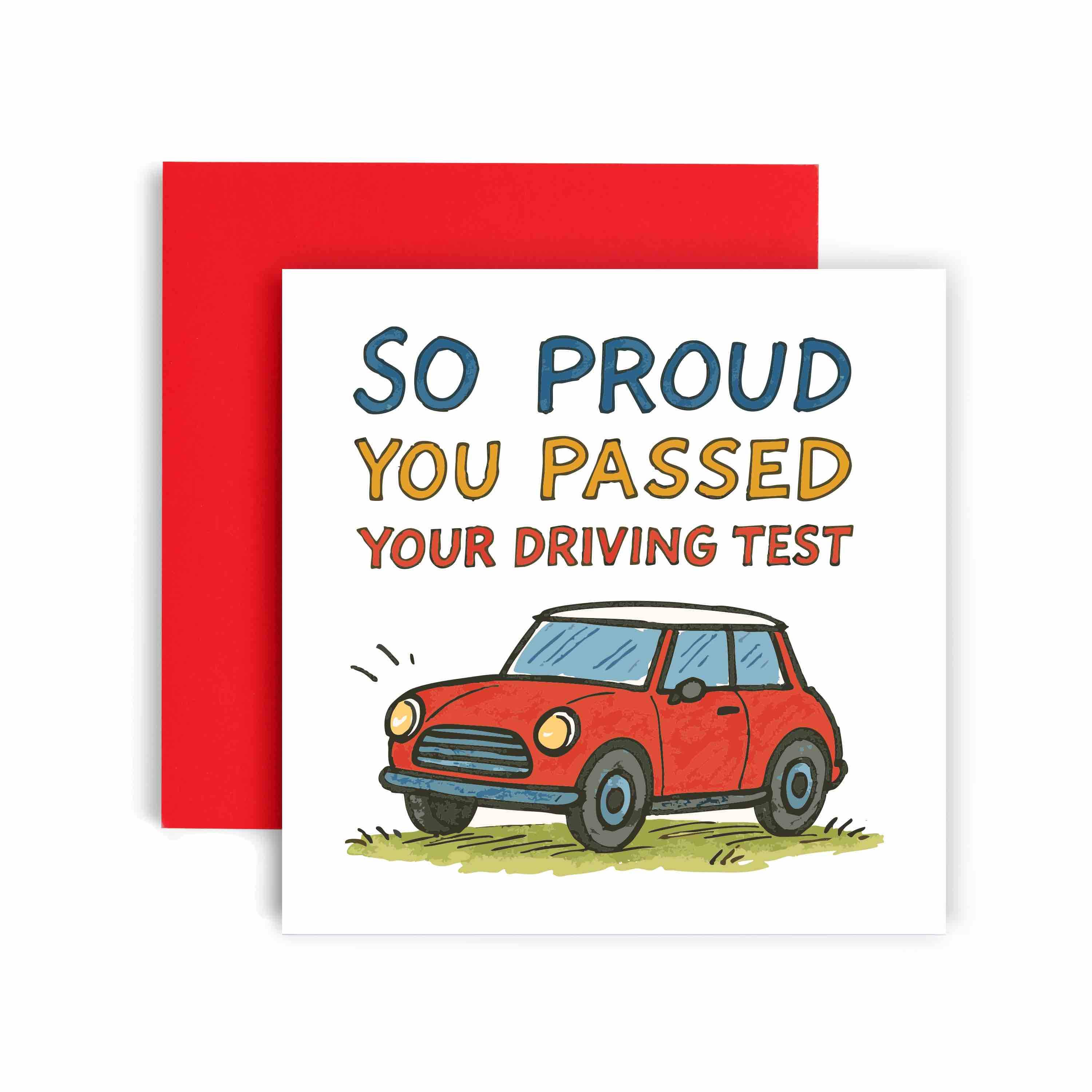 So Proud you Passed your Driving Test Doodle Congrats Card