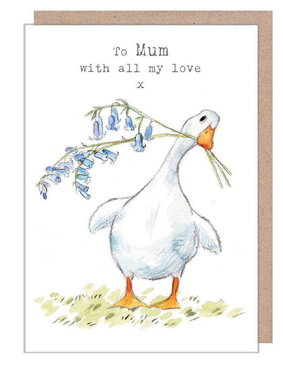 Mum Card - Duck with Flowers RIV08