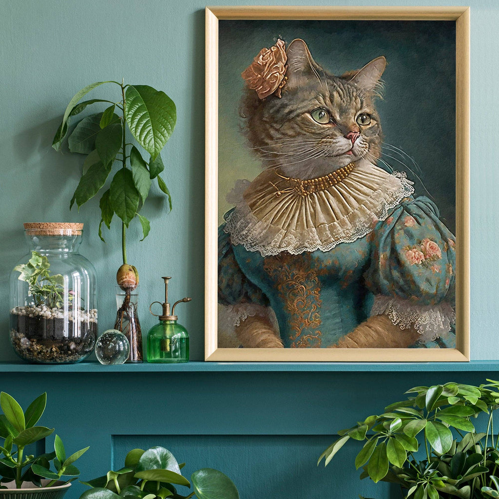 Tabby Cat Animal Head Print: Matte / 8 ¼ x 11 ¾ in | 21x30 cm