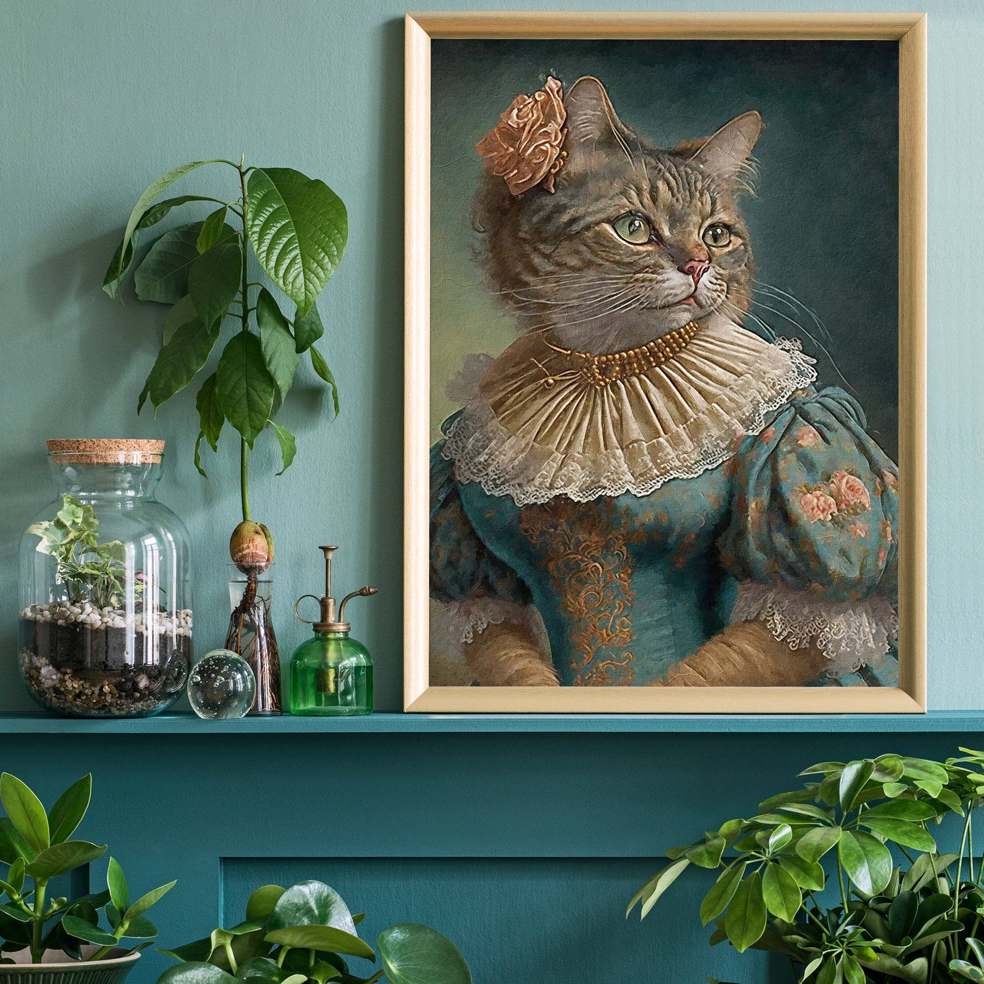 Tabby Cat Animal Head Print: Matte / 8 ¼ x 11 ¾ in | 21x30 cm