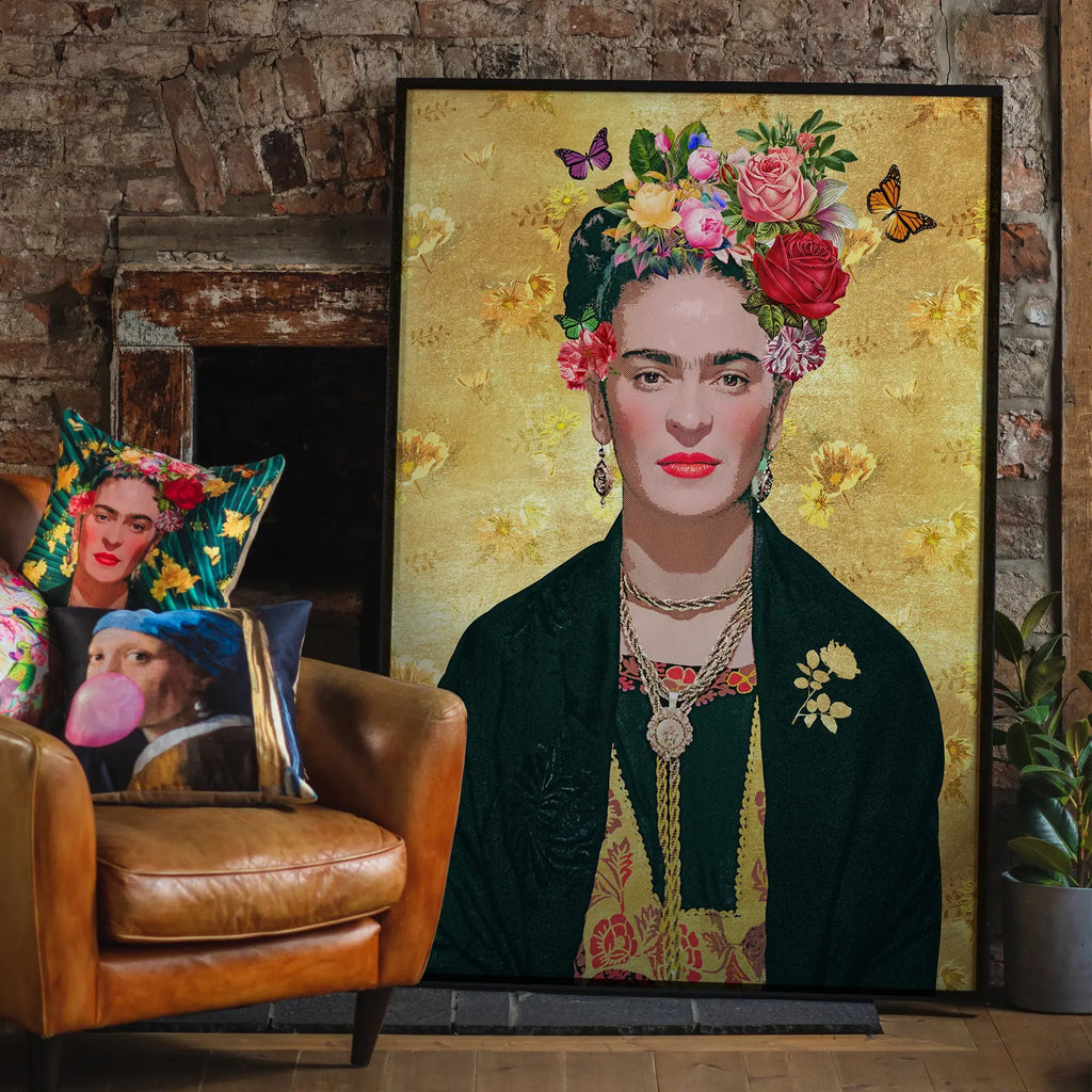 Frida Kahlo Gold Print: Matte / 8 ¼ x 11 ¾ in | 21x30 cm