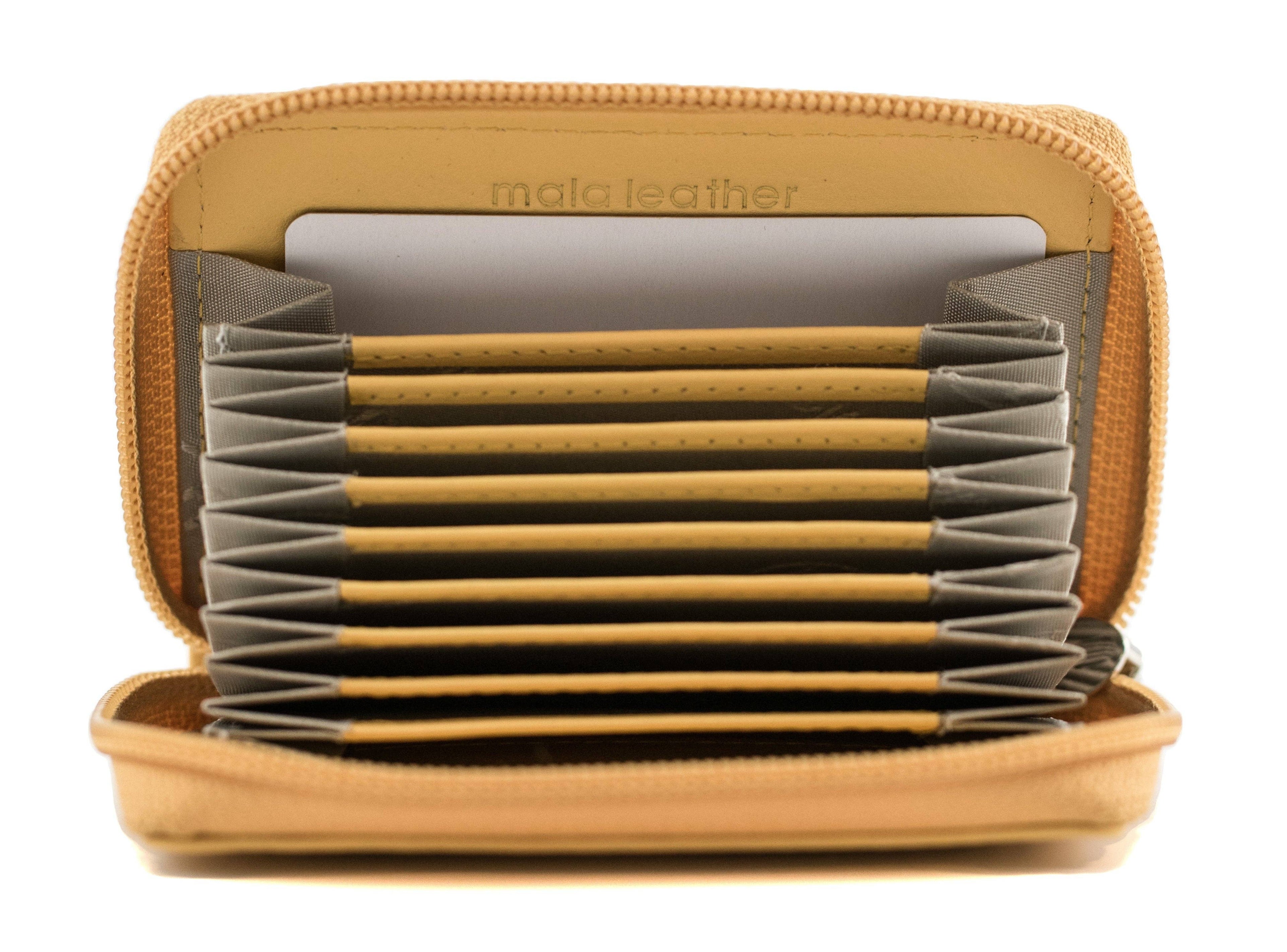 Origin Plain Leather Concertina Zip Around Card Wallet - 5 552: Black