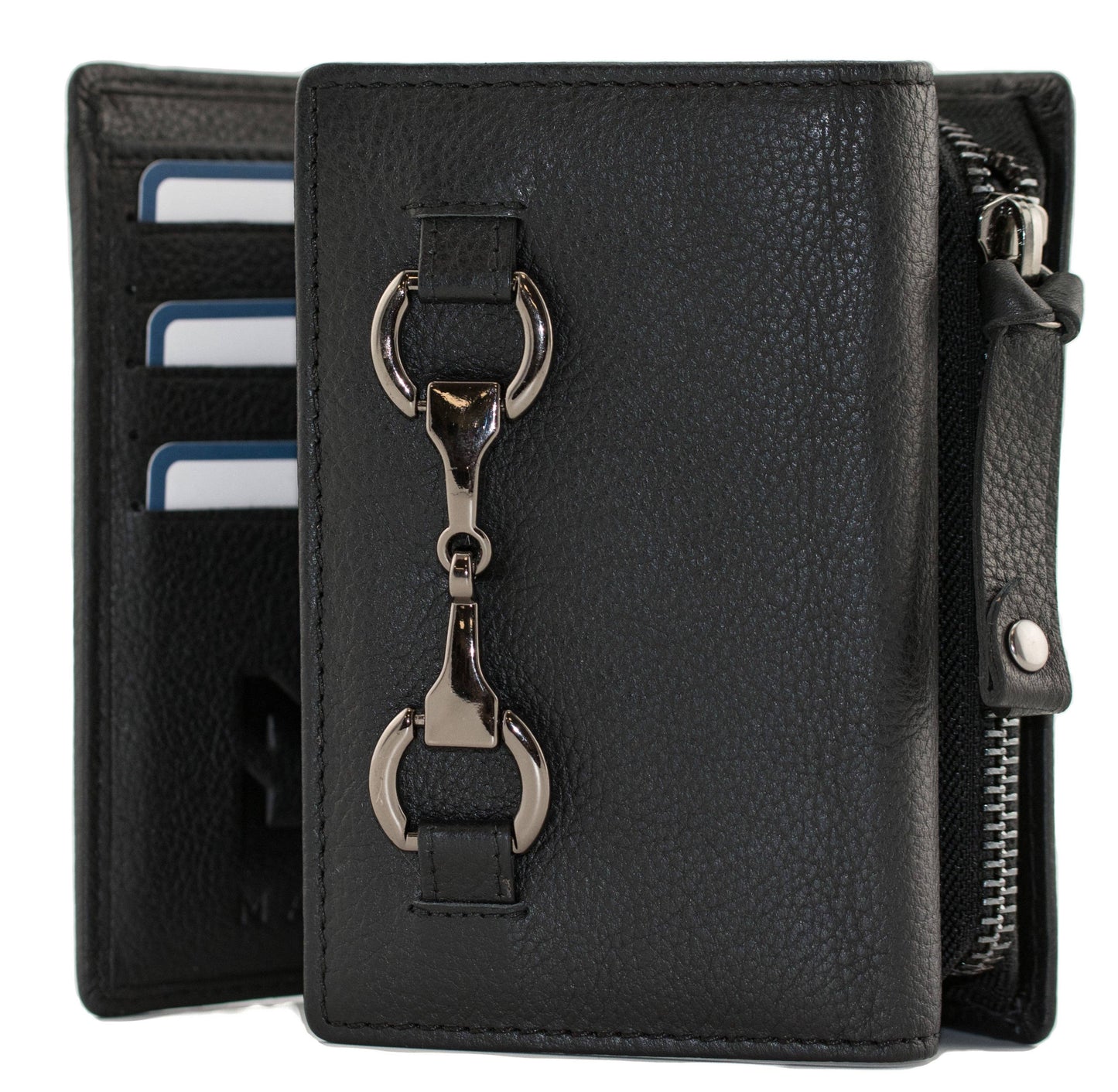 Steed Black Tri Fold Purse - 3679 57