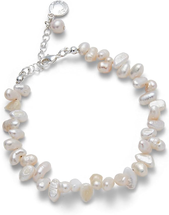 Dainty Silver Plated Freshwater Pearl Bracelet