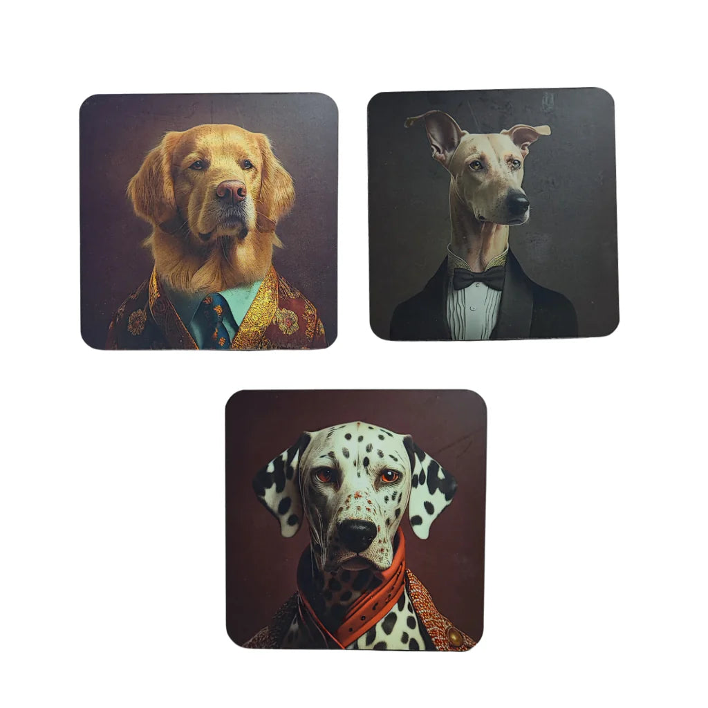 Dog Portrait Coasters (Set of 6) Style 1