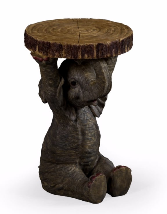 Elephant Holding "Trunk Slice" Side Table (Collection Only!)