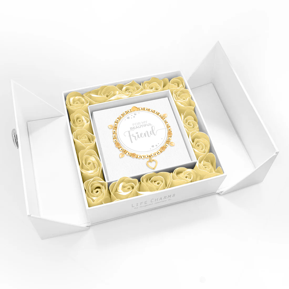 Life Charm Beautiful Friend Plated Gold Bracelet