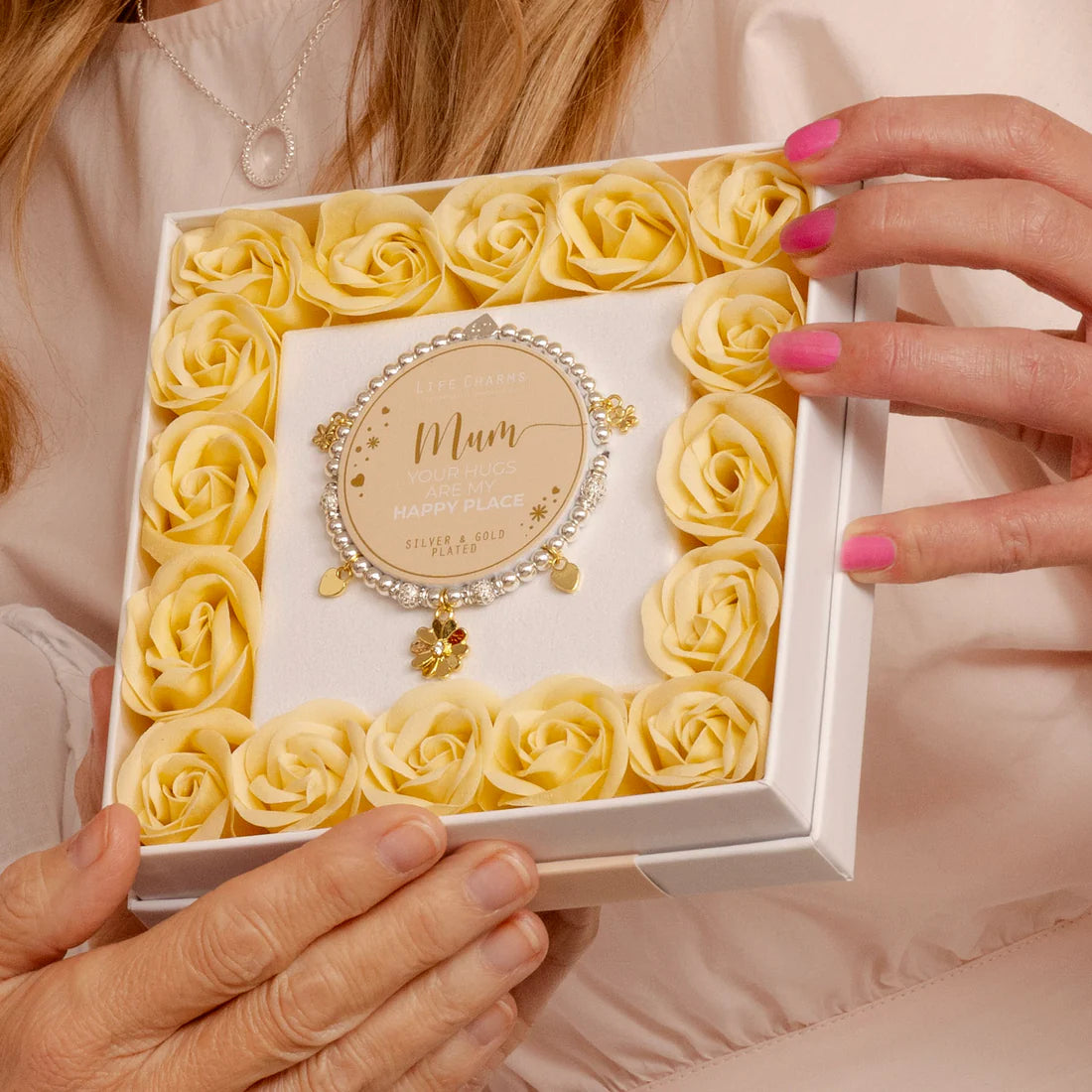 Life Charm Mum Your Hugs Plated with Silver and Gold