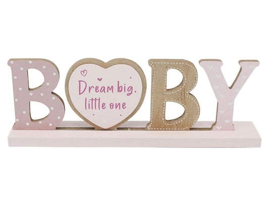 Pink Baby Plaque ‘Dream Big Little One’