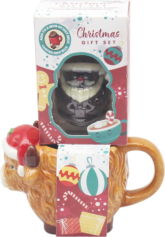 Highland Cow Food Gift Novelty Mug & Chocolate Bomb for Hot Drinks