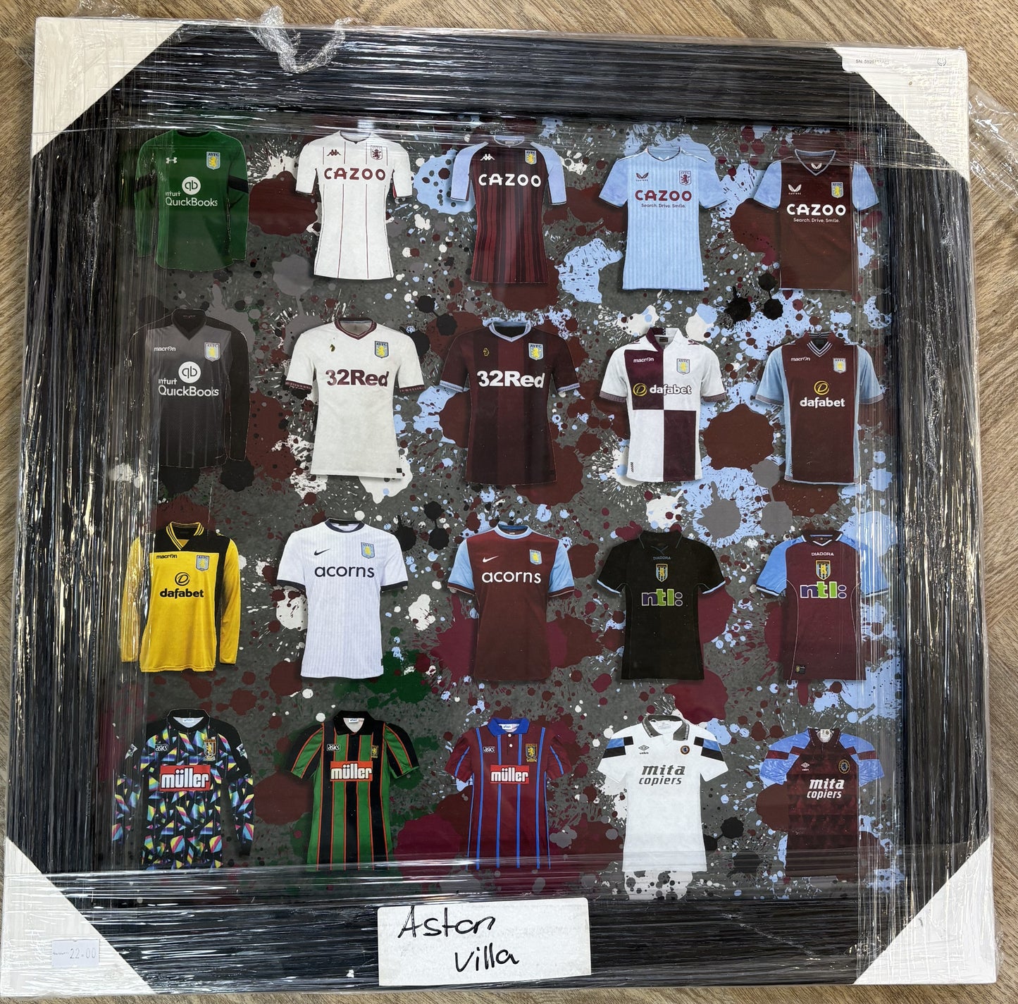 Aston Villa Jersey Evolution Framed Art – Iconic Kit Collection Display