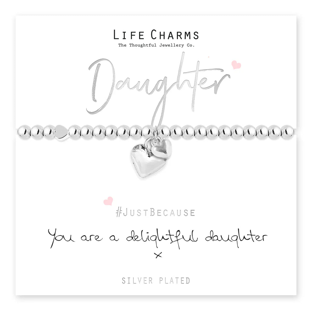 Life Charm Daughter Silver Plated Bracelet