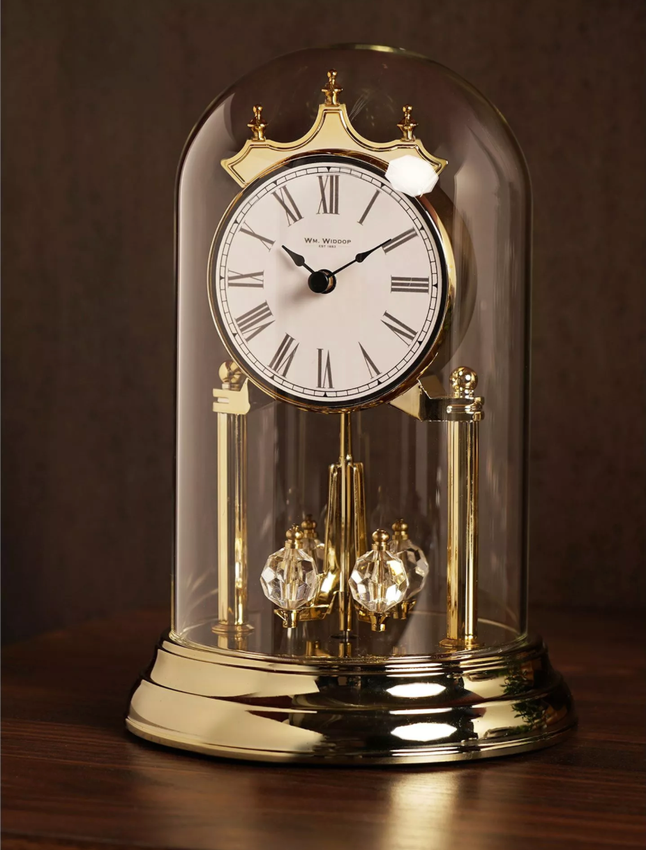 Rotating Pendulum Anniversary Gold Clock