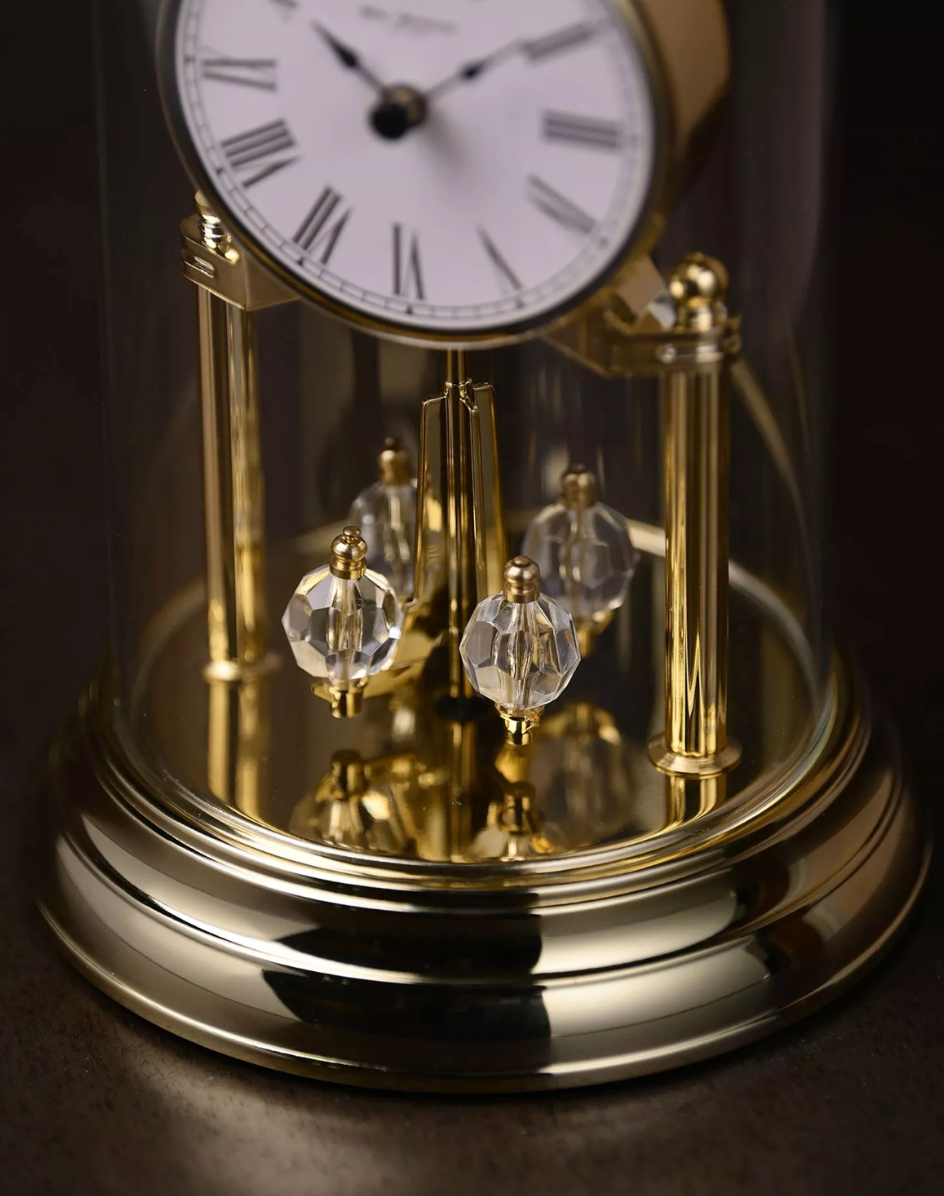 Rotating Pendulum Anniversary Gold Clock