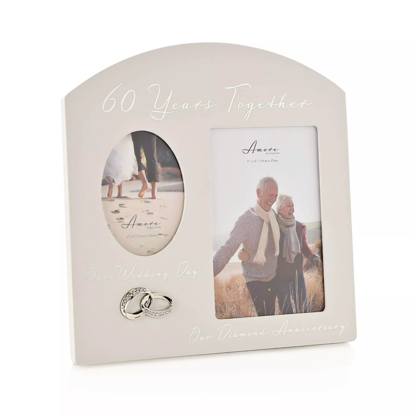 Amore Arched Double Frame 60TH Anniversary
