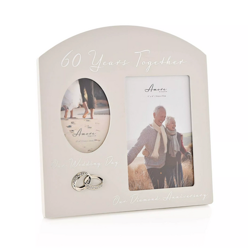 Amore Arched Double Frame 60TH Anniversary