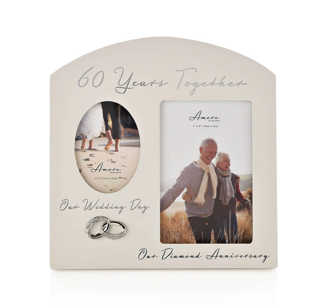 Amore Arched Double Frame 60TH Anniversary